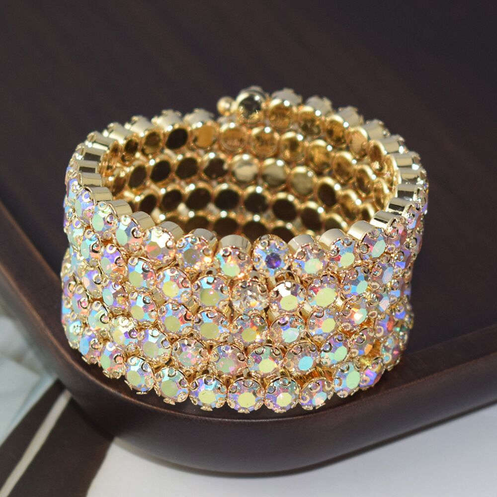 Wholesale Rhinestone Layered Bracelet Set